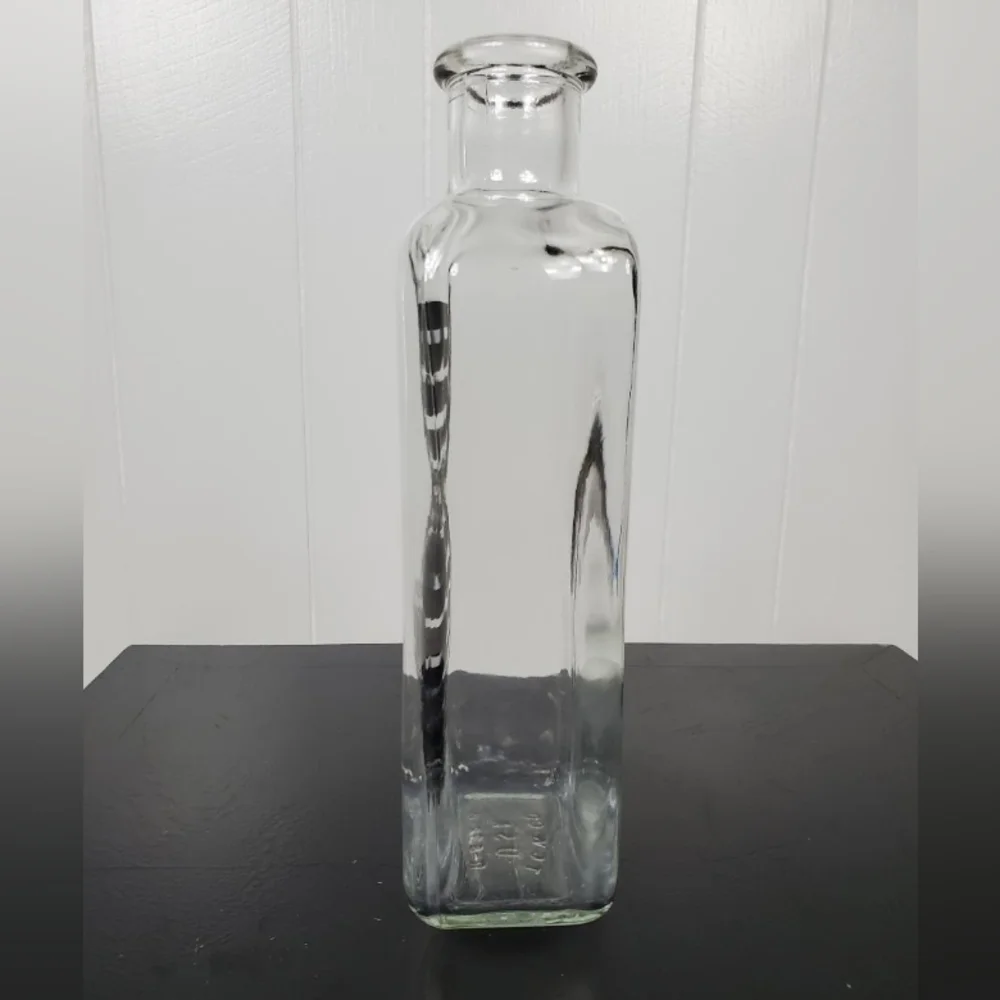 Black Vintage *EMPTY* Typography Glass Liquor Bourbon Decanter